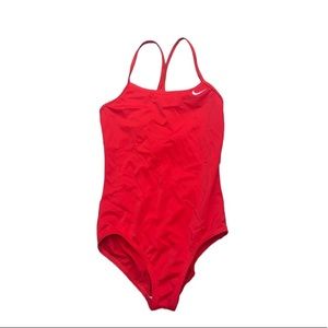 red Nike bathing suit
